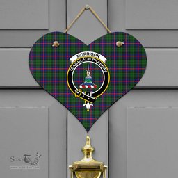 Scottish Morrison Modern Clan Tartan Door Sign - Crest Classic Scottish Plaid Tartan Plaid