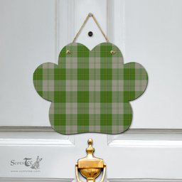 Scottish Cunningham Dress Green Dancers Clan Tartan Door Sign - Classic Scottish Plaid Tartan Plaid