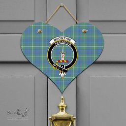 Scottish MacIntyre Hunting Ancient Clan Tartan Door Sign - Crest Classic Scottish Plaid Tartan Plaid