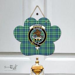 Scottish Graham of Montrose Ancient Clan Tartan Door Sign - Crest Classic Scottish Plaid Tartan Plaid