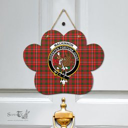 Scottish MacKinnon Modern Clan Tartan Door Sign - Crest Classic Scottish Plaid Tartan Plaid