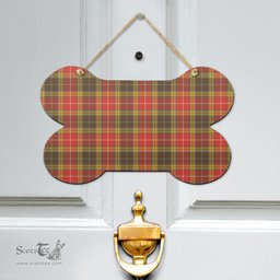 Scottish Buchanan Old Set Weathered Clan Tartan Door Sign - Classic Scottish Plaid Tartan Plaid