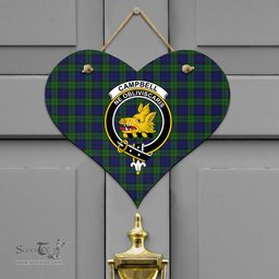 Scottish Campbell Modern Clan Tartan Door Sign - Crest Classic Scottish Plaid Tartan Plaid