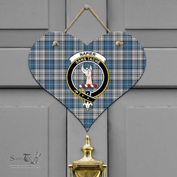 Scottish Napier Modern Clan Tartan Door Sign - Crest Classic Scottish Plaid Tartan Plaid
