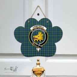 Scottish Campbell Ancient 02 Clan Tartan Door Sign - Crest Classic Scottish Plaid Tartan Plaid