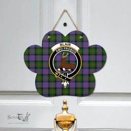 Scottish Blair Modern Clan Tartan Door Sign - Crest Classic Scottish Plaid Tartan Plaid