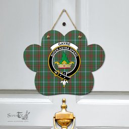 Scottish Gayre Clan Tartan Door Sign - Crest Classic Scottish Plaid Tartan Plaid