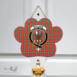 Scottish MacLaine of Loch Buie Clan Tartan Door Sign - Crest Classic Scottish Plaid Tartan Plaid