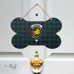 Scottish Campbell Modern Clan Tartan Door Sign - Crest Classic Scottish Plaid Tartan Plaid