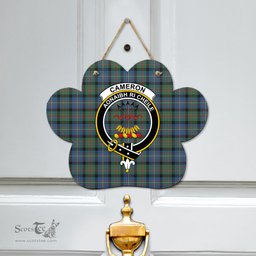 Scottish Cameron of Erracht Ancient Clan Tartan Door Sign - Crest Classic Scottish Plaid Tartan Plaid