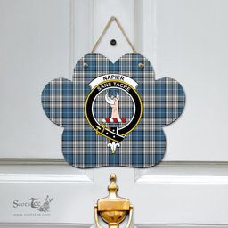 Scottish Napier Modern Clan Tartan Door Sign - Crest Classic Scottish Plaid Tartan Plaid