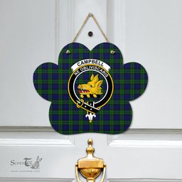 Scottish Campbell Modern Clan Tartan Door Sign - Crest Classic Scottish Plaid Tartan Plaid