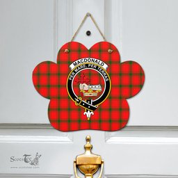 Scottish MacDonald of Sleat Clan Tartan Door Sign - Crest Classic Scottish Plaid Tartan Plaid
