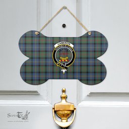 Scottish Cameron of Erracht Ancient Clan Tartan Door Sign - Crest Classic Scottish Plaid Tartan Plaid