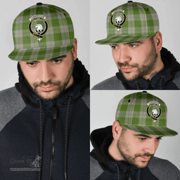 Scottish Cunningham Dress Green Dancers Clan Tartan Snapback Hat - Crest Classic Scottish Plaid Tartan Plaid