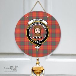 Scottish MacNab Ancient Clan Tartan Door Sign - Crest Classic Scottish Plaid Tartan Plaid
