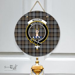 Scottish MacKay Weathered Clan Tartan Door Sign - Crest Classic Scottish Plaid Tartan Plaid