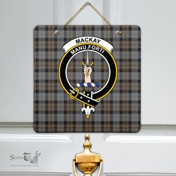 Scottish MacKay Weathered Clan Tartan Door Sign - Crest Classic Scottish Plaid Tartan Plaid