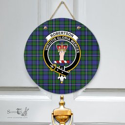 Scottish Robertson Hunting Modern Clan Tartan Door Sign - Crest Classic Scottish Plaid Tartan Plaid
