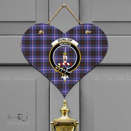 Scottish Dunlop Modern Clan Tartan Door Sign - Crest Classic Scottish Plaid Tartan Plaid