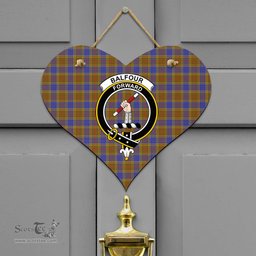 Scottish Balfour Modern Clan Tartan Door Sign - Crest Classic Scottish Plaid Tartan Plaid