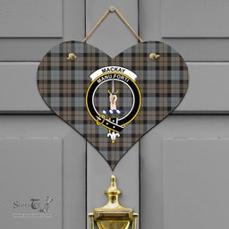 Scottish MacKay Weathered Clan Tartan Door Sign - Crest Classic Scottish Plaid Tartan Plaid