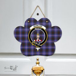 Scottish Dunlop Modern Clan Tartan Door Sign - Crest Classic Scottish Plaid Tartan Plaid