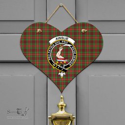 Scottish Ainslie Clan Tartan Door Sign - Crest Classic Scottish Plaid Tartan Plaid