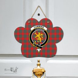 Scottish Cumming Modern Clan Tartan Door Sign - Crest Classic Scottish Plaid Tartan Plaid