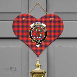 Scottish Fraser Modern Clan Tartan Door Sign - Crest Classic Scottish Plaid Tartan Plaid
