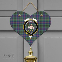 Scottish Wood Modern Clan Tartan Door Sign - Crest Classic Scottish Plaid Tartan Plaid