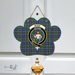 Scottish Wood Modern Clan Tartan Door Sign - Crest Classic Scottish Plaid Tartan Plaid