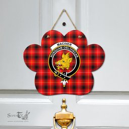 Scottish MacIver Modern Clan Tartan Door Sign - Crest Classic Scottish Plaid Tartan Plaid