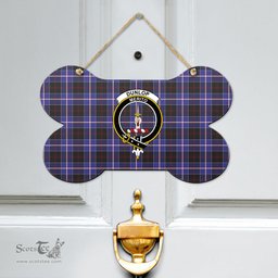 Scottish Dunlop Modern Clan Tartan Door Sign - Crest Classic Scottish Plaid Tartan Plaid