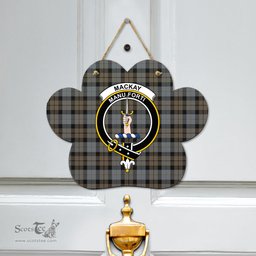 Scottish MacKay Weathered Clan Tartan Door Sign - Crest Classic Scottish Plaid Tartan Plaid