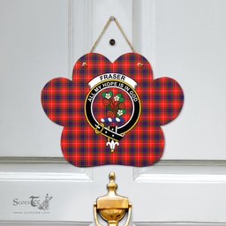Scottish Fraser Modern Clan Tartan Door Sign - Crest Classic Scottish Plaid Tartan Plaid