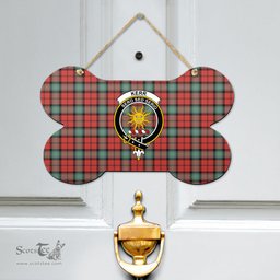 Scottish Kerr Ancient Clan Tartan Door Sign - Crest Classic Scottish Plaid Tartan Plaid