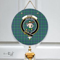 Scottish Shaw Ancient Clan Tartan Door Sign - Crest Classic Scottish Plaid Tartan Plaid