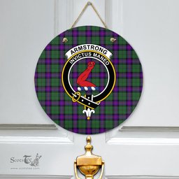 Scottish Armstrong Modern Clan Tartan Door Sign - Crest Classic Scottish Plaid Tartan Plaid