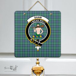 Scottish Shaw Ancient Clan Tartan Door Sign - Crest Classic Scottish Plaid Tartan Plaid
