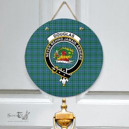 Scottish Douglas Ancient Clan Tartan Door Sign - Crest Classic Scottish Plaid Tartan Plaid