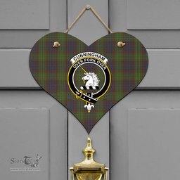 Scottish Cunningham Hunting Modern Clan Tartan Door Sign - Crest Classic Scottish Plaid Tartan Plaid