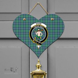 Scottish Shaw Ancient Clan Tartan Door Sign - Crest Classic Scottish Plaid Tartan Plaid
