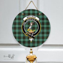 Scottish Wallace Hunting Ancient Clan Tartan Door Sign - Crest Classic Scottish Plaid Tartan Plaid