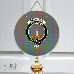 Scottish MacIntyre Ancient Clan Tartan Door Sign - Crest Classic Scottish Plaid Tartan Plaid