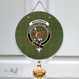 Scottish MacKinnon Hunting Modern Clan Tartan Door Sign - Crest Classic Scottish Plaid Tartan Plaid
