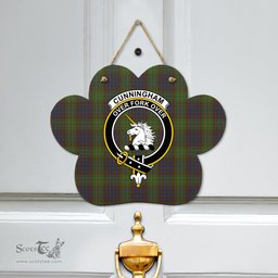 Scottish Cunningham Hunting Modern Clan Tartan Door Sign - Crest Classic Scottish Plaid Tartan Plaid
