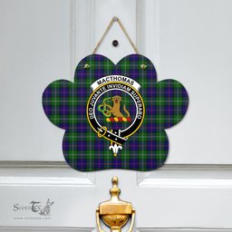 Scottish MacThomas Modern Clan Tartan Door Sign - Crest Classic Scottish Plaid Tartan Plaid