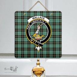 Scottish Wallace Hunting Ancient Clan Tartan Door Sign - Crest Classic Scottish Plaid Tartan Plaid