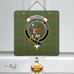Scottish MacKinnon Hunting Modern Clan Tartan Door Sign - Crest Classic Scottish Plaid Tartan Plaid